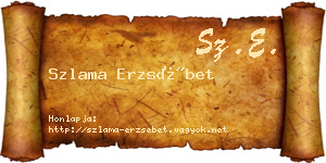 Szlama Erzsébet névjegykártya